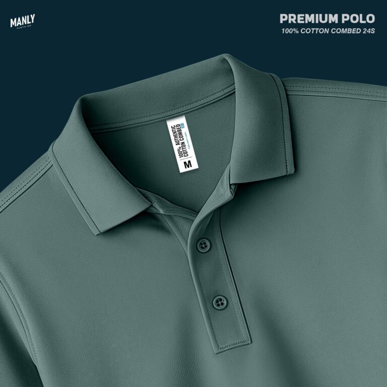MANLY Kaos Kerah Premium Polo Shirt Pria - Dusty Green