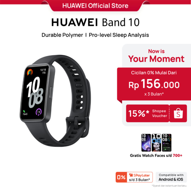 HUAWEI Band 10 Smartband | Sleek Aluminum Alloy Case | Pro-Level Sleep Analysis | Emotional Wellbeing Assistant