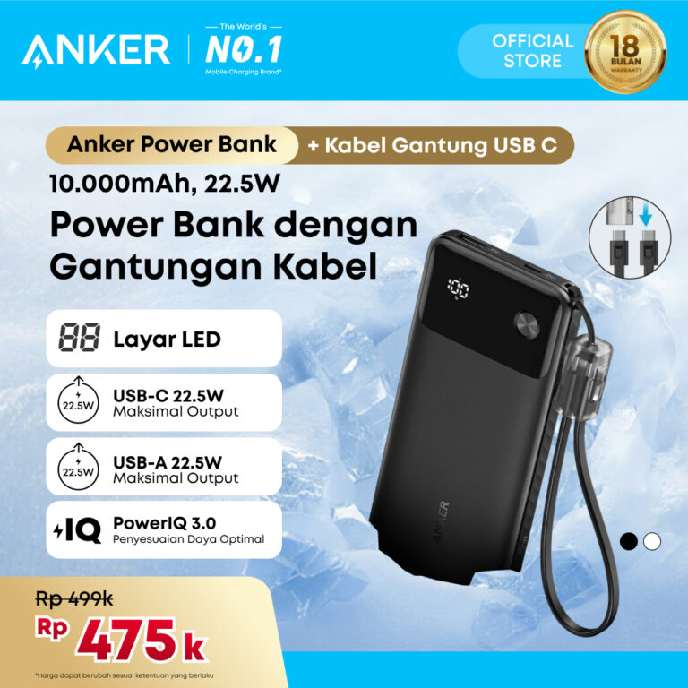 Anker Zolo Portable Power Bank 3C / CCC 10,000mAh / 20,000mAh 3 ports with Built-in Type-C Cable Type-A port 22.5W 30W Fast Charging PD PPS, Pass Through Charging, Compatible for iPhone, Samsung - A1388 / A1384 / A110D / A110E / A1688 / A1689