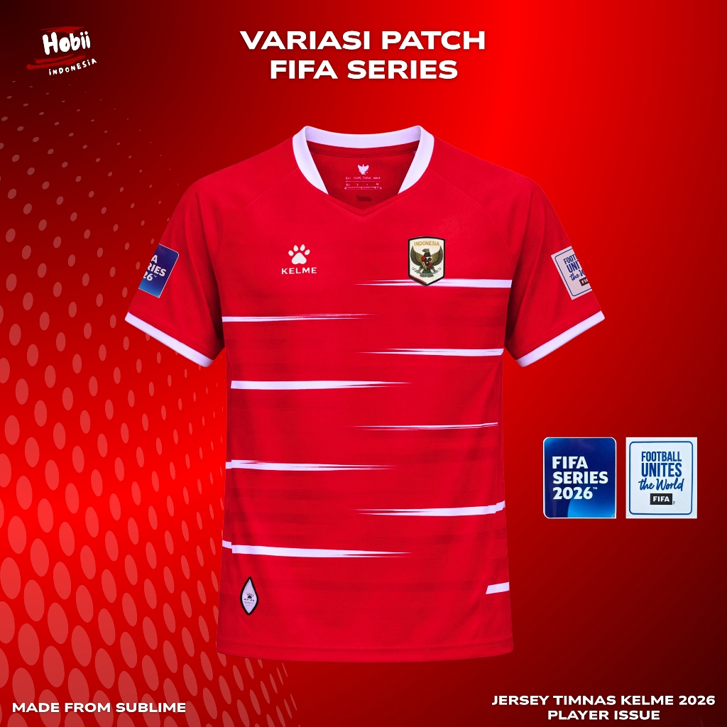 Jersey Timnas indonesia Kelme Dewasa 2025/2026 Over Big Size CUSTOM NAMA Patch Fifa Series Unisex
