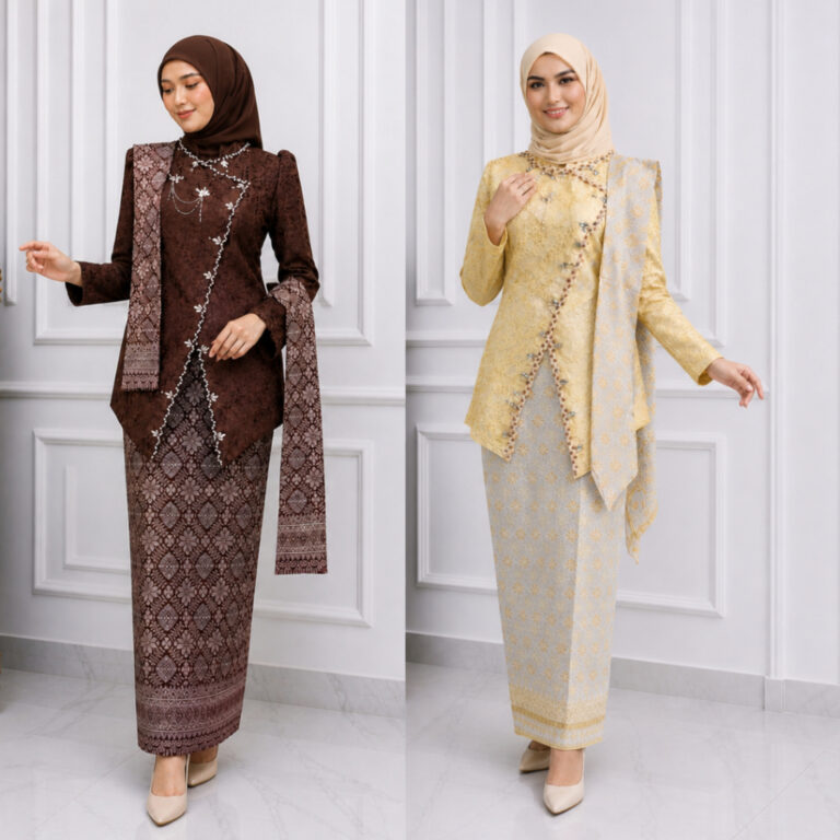 Couple Set Kebaya Kraton Modern Jawa AYU Janggan SLENDANG Wisuda Lamaran Tunangan Bridesmaid Terbaru