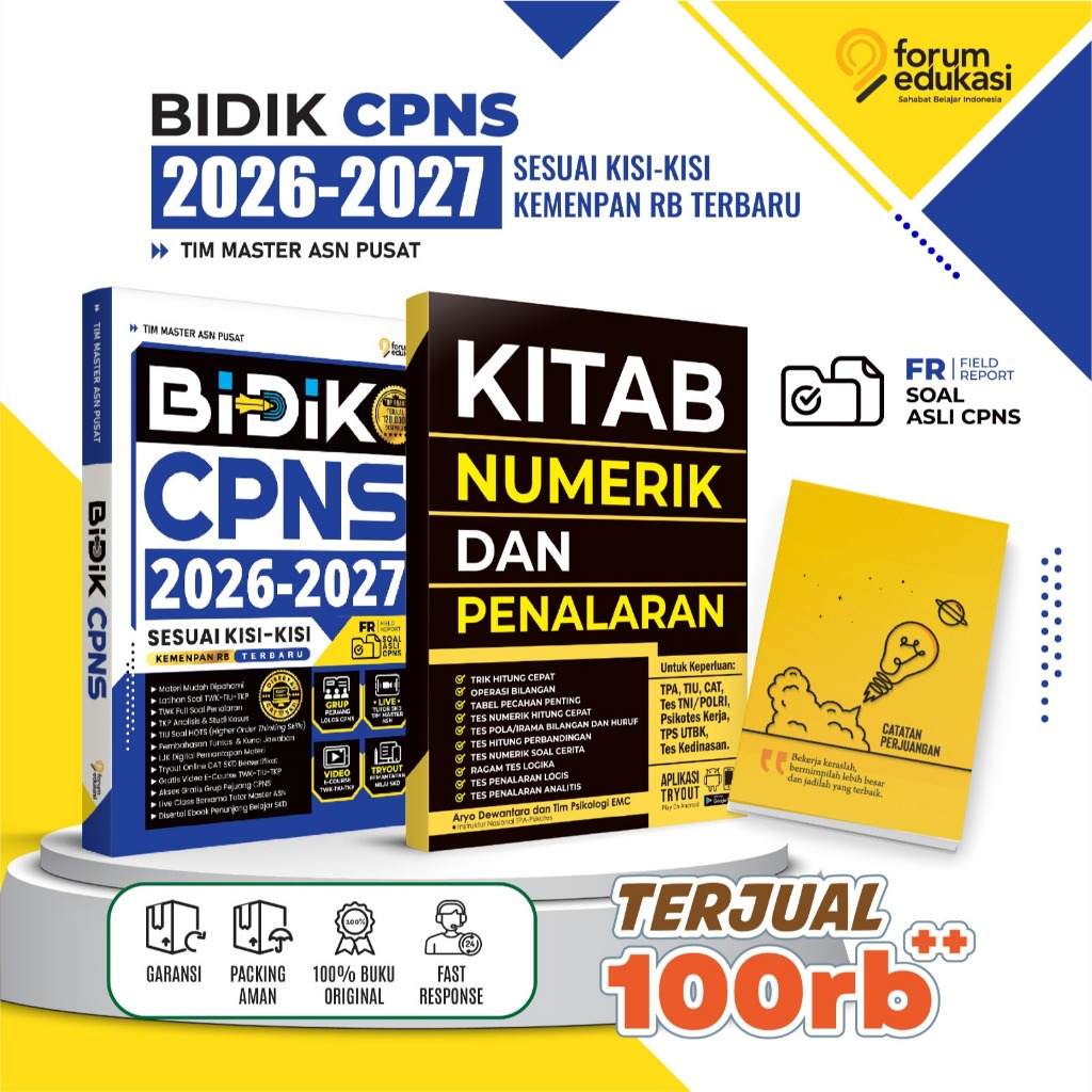 BUKU BIDIK CPNS 2026-2027 FULL NALAR TERUPDATE SESUAI KISI-KISI KERMENPAN RB